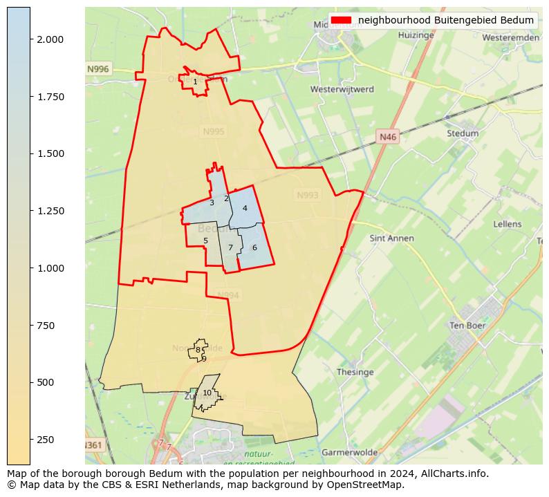 Image of the neighbourhood Buitengebied Bedum at the map. This image is used as introduction to this page. This page shows a lot of information about the population in the neighbourhood Buitengebied Bedum (such as the distribution by age groups of the residents, the composition of households, whether inhabitants are natives or Dutch with an immigration background, data about the houses (numbers, types, price development, use, type of property, ...) and more (car ownership, energy consumption, ...) based on open data from the Dutch Central Bureau of Statistics and various other sources!