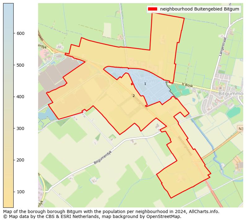 Image of the neighbourhood Buitengebied Bitgum at the map. This image is used as introduction to this page. This page shows a lot of information about the population in the neighbourhood Buitengebied Bitgum (such as the distribution by age groups of the residents, the composition of households, whether inhabitants are natives or Dutch with an immigration background, data about the houses (numbers, types, price development, use, type of property, ...) and more (car ownership, energy consumption, ...) based on open data from the Dutch Central Bureau of Statistics and various other sources!