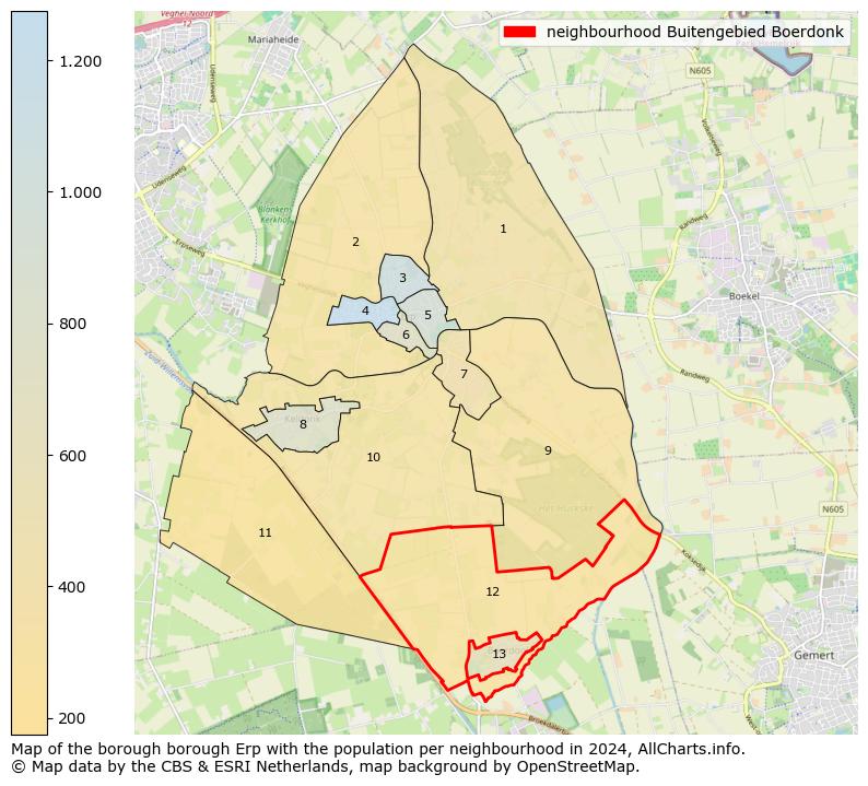 Image of the neighbourhood Buitengebied Boerdonk at the map. This image is used as introduction to this page. This page shows a lot of information about the population in the neighbourhood Buitengebied Boerdonk (such as the distribution by age groups of the residents, the composition of households, whether inhabitants are natives or Dutch with an immigration background, data about the houses (numbers, types, price development, use, type of property, ...) and more (car ownership, energy consumption, ...) based on open data from the Dutch Central Bureau of Statistics and various other sources!