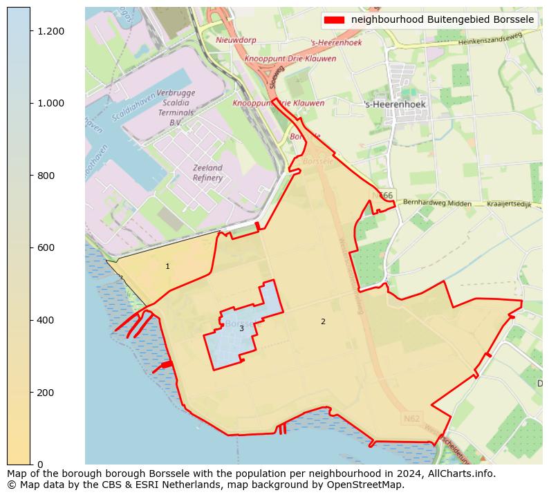 Image of the neighbourhood Buitengebied Borssele at the map. This image is used as introduction to this page. This page shows a lot of information about the population in the neighbourhood Buitengebied Borssele (such as the distribution by age groups of the residents, the composition of households, whether inhabitants are natives or Dutch with an immigration background, data about the houses (numbers, types, price development, use, type of property, ...) and more (car ownership, energy consumption, ...) based on open data from the Dutch Central Bureau of Statistics and various other sources!