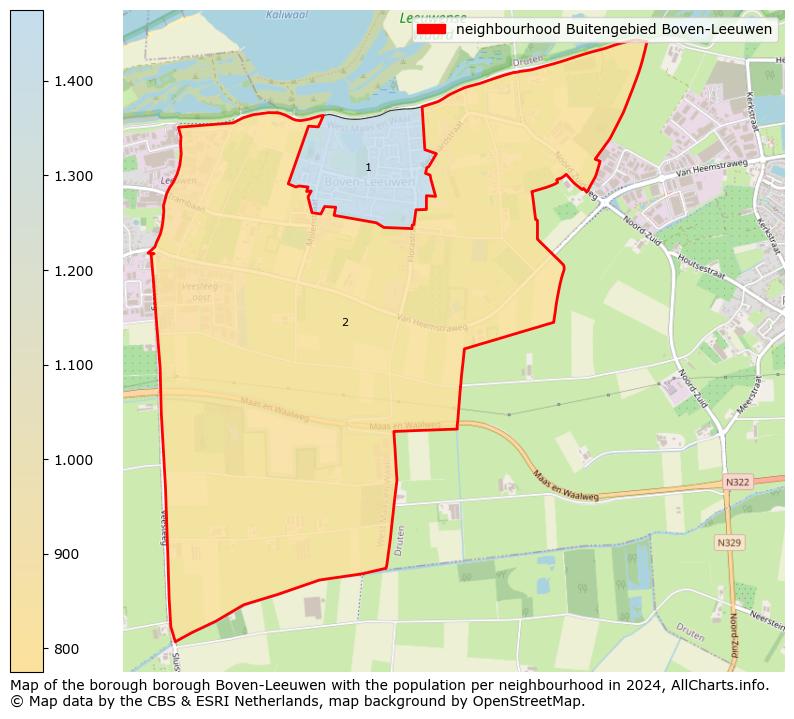 Image of the neighbourhood Buitengebied Boven-Leeuwen at the map. This image is used as introduction to this page. This page shows a lot of information about the population in the neighbourhood Buitengebied Boven-Leeuwen (such as the distribution by age groups of the residents, the composition of households, whether inhabitants are natives or Dutch with an immigration background, data about the houses (numbers, types, price development, use, type of property, ...) and more (car ownership, energy consumption, ...) based on open data from the Dutch Central Bureau of Statistics and various other sources!