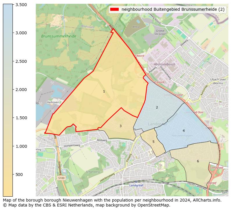 Image of the neighbourhood Buitengebied Brunssumerheide (2) at the map. This image is used as introduction to this page. This page shows a lot of information about the population in the neighbourhood Buitengebied Brunssumerheide (2) (such as the distribution by age groups of the residents, the composition of households, whether inhabitants are natives or Dutch with an immigration background, data about the houses (numbers, types, price development, use, type of property, ...) and more (car ownership, energy consumption, ...) based on open data from the Dutch Central Bureau of Statistics and various other sources!