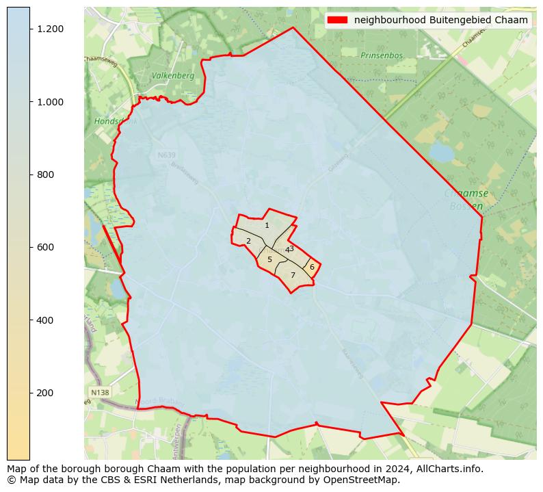 Image of the neighbourhood Buitengebied Chaam at the map. This image is used as introduction to this page. This page shows a lot of information about the population in the neighbourhood Buitengebied Chaam (such as the distribution by age groups of the residents, the composition of households, whether inhabitants are natives or Dutch with an immigration background, data about the houses (numbers, types, price development, use, type of property, ...) and more (car ownership, energy consumption, ...) based on open data from the Dutch Central Bureau of Statistics and various other sources!