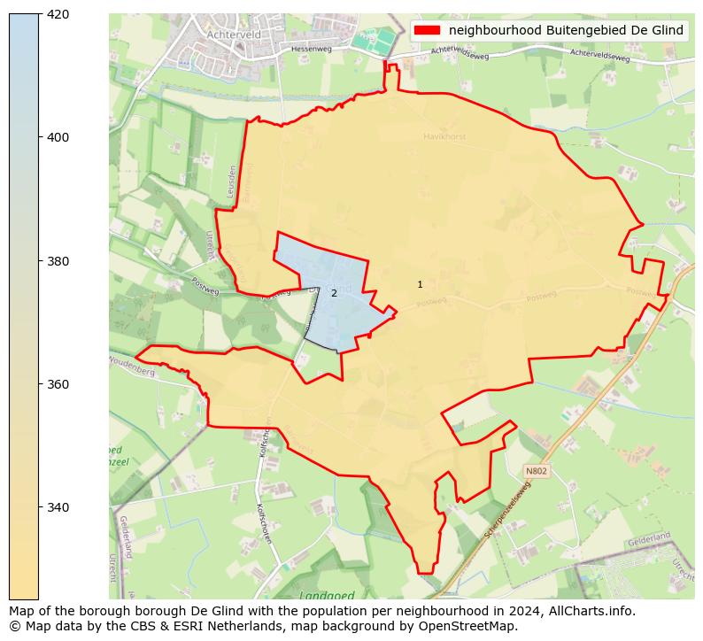 Image of the neighbourhood Buitengebied De Glind at the map. This image is used as introduction to this page. This page shows a lot of information about the population in the neighbourhood Buitengebied De Glind (such as the distribution by age groups of the residents, the composition of households, whether inhabitants are natives or Dutch with an immigration background, data about the houses (numbers, types, price development, use, type of property, ...) and more (car ownership, energy consumption, ...) based on open data from the Dutch Central Bureau of Statistics and various other sources!