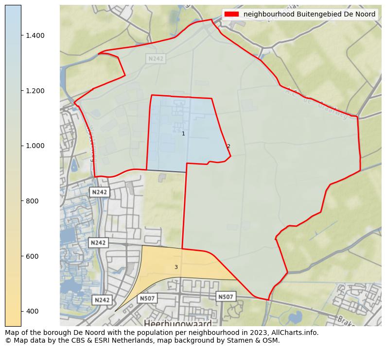 Map of the borough De Noord with the population per neighbourhood in 2023. This page shows a lot of information about residents (such as the distribution by age groups, family composition, gender, native or Dutch with an immigration background, ...), homes (numbers, types, price development, use, type of property, ...) and more (car ownership, energy consumption, ...) based on open data from the Dutch Central Bureau of Statistics and various other sources!