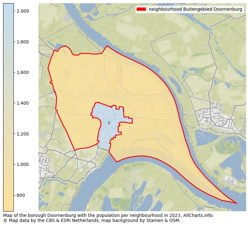 Map of the borough Doornenburg with the population per neighbourhood in 2023. This page shows a lot of information about residents (such as the distribution by age groups, family composition, gender, native or Dutch with an immigration background, ...), homes (numbers, types, price development, use, type of property, ...) and more (car ownership, energy consumption, ...) based on open data from the Dutch Central Bureau of Statistics and various other sources!