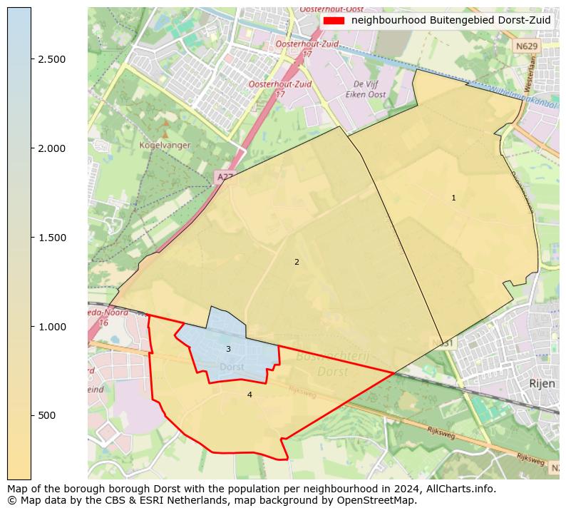 Image of the neighbourhood Buitengebied Dorst-Zuid at the map. This image is used as introduction to this page. This page shows a lot of information about the population in the neighbourhood Buitengebied Dorst-Zuid (such as the distribution by age groups of the residents, the composition of households, whether inhabitants are natives or Dutch with an immigration background, data about the houses (numbers, types, price development, use, type of property, ...) and more (car ownership, energy consumption, ...) based on open data from the Dutch Central Bureau of Statistics and various other sources!