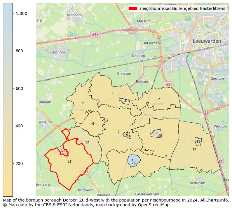 Image of the neighbourhood Buitengebied Easterlittens at the map. This image is used as introduction to this page. This page shows a lot of information about the population in the neighbourhood Buitengebied Easterlittens (such as the distribution by age groups of the residents, the composition of households, whether inhabitants are natives or Dutch with an immigration background, data about the houses (numbers, types, price development, use, type of property, ...) and more (car ownership, energy consumption, ...) based on open data from the Dutch Central Bureau of Statistics and various other sources!