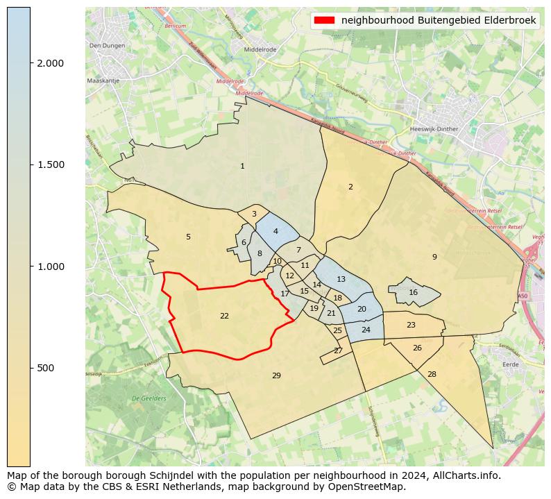 Image of the neighbourhood Buitengebied Elderbroek at the map. This image is used as introduction to this page. This page shows a lot of information about the population in the neighbourhood Buitengebied Elderbroek (such as the distribution by age groups of the residents, the composition of households, whether inhabitants are natives or Dutch with an immigration background, data about the houses (numbers, types, price development, use, type of property, ...) and more (car ownership, energy consumption, ...) based on open data from the Dutch Central Bureau of Statistics and various other sources!