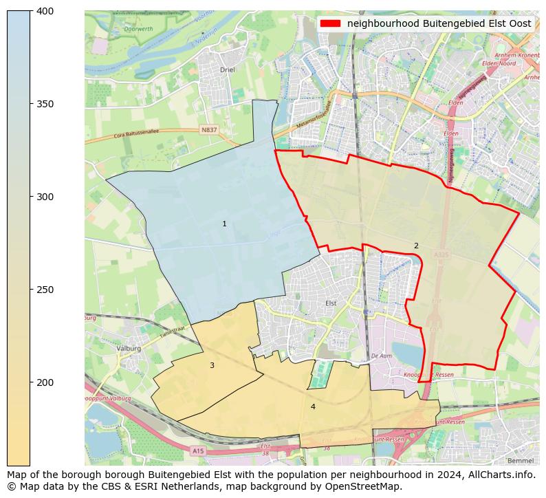 Image of the neighbourhood Buitengebied Elst Oost at the map. This image is used as introduction to this page. This page shows a lot of information about the population in the neighbourhood Buitengebied Elst Oost (such as the distribution by age groups of the residents, the composition of households, whether inhabitants are natives or Dutch with an immigration background, data about the houses (numbers, types, price development, use, type of property, ...) and more (car ownership, energy consumption, ...) based on open data from the Dutch Central Bureau of Statistics and various other sources!