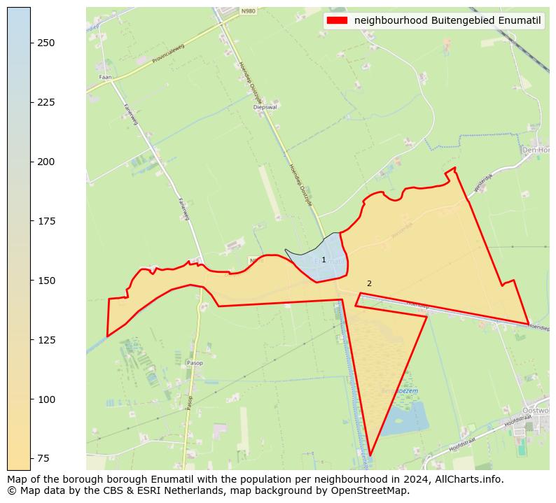 Image of the neighbourhood Buitengebied Enumatil at the map. This image is used as introduction to this page. This page shows a lot of information about the population in the neighbourhood Buitengebied Enumatil (such as the distribution by age groups of the residents, the composition of households, whether inhabitants are natives or Dutch with an immigration background, data about the houses (numbers, types, price development, use, type of property, ...) and more (car ownership, energy consumption, ...) based on open data from the Dutch Central Bureau of Statistics and various other sources!