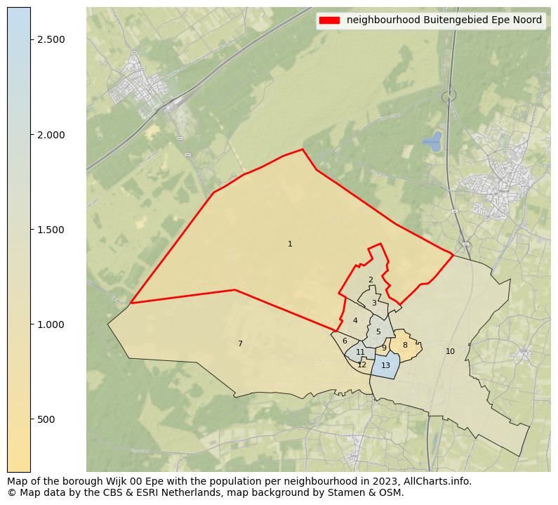 Map of the borough Wijk 00 Epe with the population per neighbourhood in 2023. This page shows a lot of information about residents (such as the distribution by age groups, family composition, gender, native or Dutch with an immigration background, ...), homes (numbers, types, price development, use, type of property, ...) and more (car ownership, energy consumption, ...) based on open data from the Dutch Central Bureau of Statistics and various other sources!