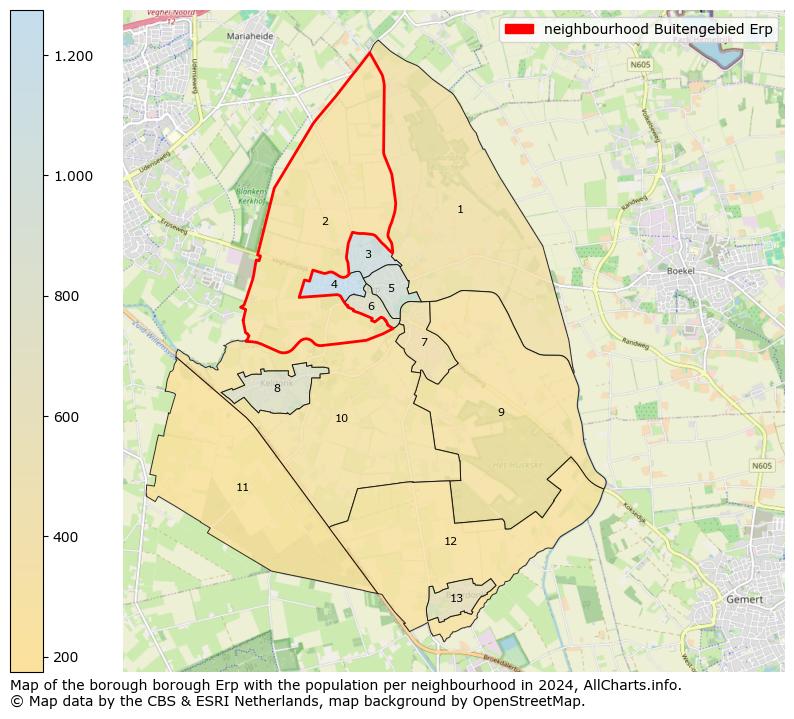 Image of the neighbourhood Buitengebied Erp at the map. This image is used as introduction to this page. This page shows a lot of information about the population in the neighbourhood Buitengebied Erp (such as the distribution by age groups of the residents, the composition of households, whether inhabitants are natives or Dutch with an immigration background, data about the houses (numbers, types, price development, use, type of property, ...) and more (car ownership, energy consumption, ...) based on open data from the Dutch Central Bureau of Statistics and various other sources!