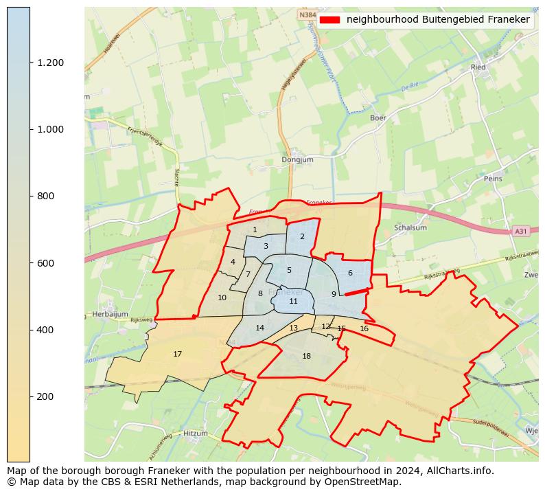 Image of the neighbourhood Buitengebied Franeker at the map. This image is used as introduction to this page. This page shows a lot of information about the population in the neighbourhood Buitengebied Franeker (such as the distribution by age groups of the residents, the composition of households, whether inhabitants are natives or Dutch with an immigration background, data about the houses (numbers, types, price development, use, type of property, ...) and more (car ownership, energy consumption, ...) based on open data from the Dutch Central Bureau of Statistics and various other sources!