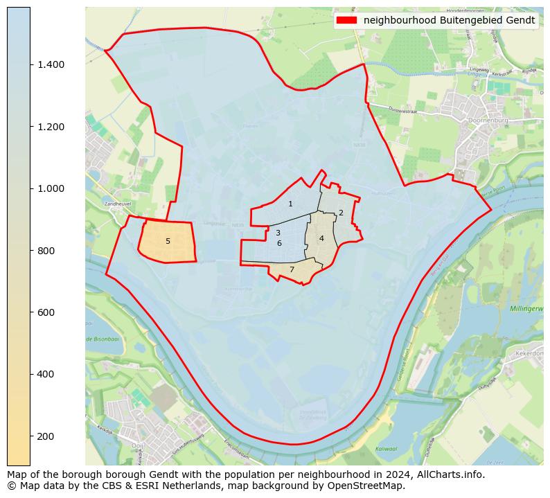 Image of the neighbourhood Buitengebied Gendt at the map. This image is used as introduction to this page. This page shows a lot of information about the population in the neighbourhood Buitengebied Gendt (such as the distribution by age groups of the residents, the composition of households, whether inhabitants are natives or Dutch with an immigration background, data about the houses (numbers, types, price development, use, type of property, ...) and more (car ownership, energy consumption, ...) based on open data from the Dutch Central Bureau of Statistics and various other sources!