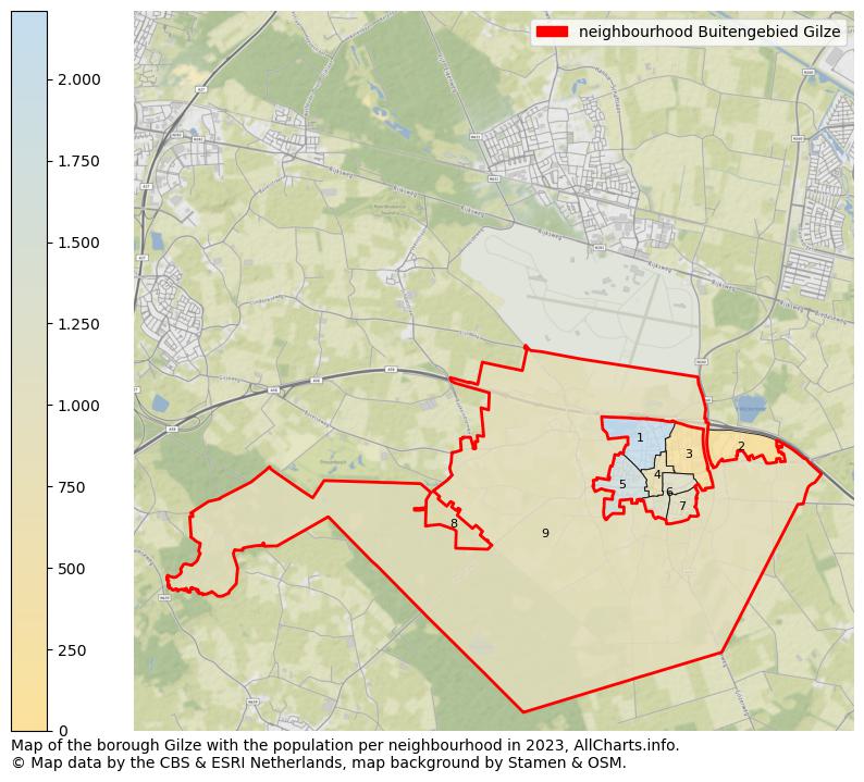 Map of the borough Gilze with the population per neighbourhood in 2023. This page shows a lot of information about residents (such as the distribution by age groups, family composition, gender, native or Dutch with an immigration background, ...), homes (numbers, types, price development, use, type of property, ...) and more (car ownership, energy consumption, ...) based on open data from the Dutch Central Bureau of Statistics and various other sources!