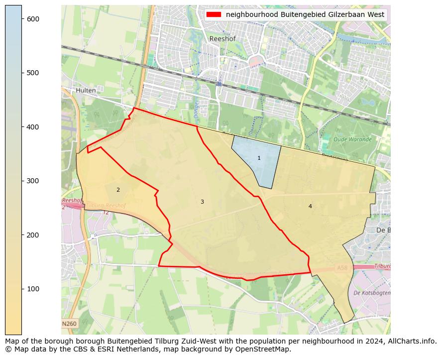 Image of the neighbourhood Buitengebied Gilzerbaan West at the map. This image is used as introduction to this page. This page shows a lot of information about the population in the neighbourhood Buitengebied Gilzerbaan West (such as the distribution by age groups of the residents, the composition of households, whether inhabitants are natives or Dutch with an immigration background, data about the houses (numbers, types, price development, use, type of property, ...) and more (car ownership, energy consumption, ...) based on open data from the Dutch Central Bureau of Statistics and various other sources!