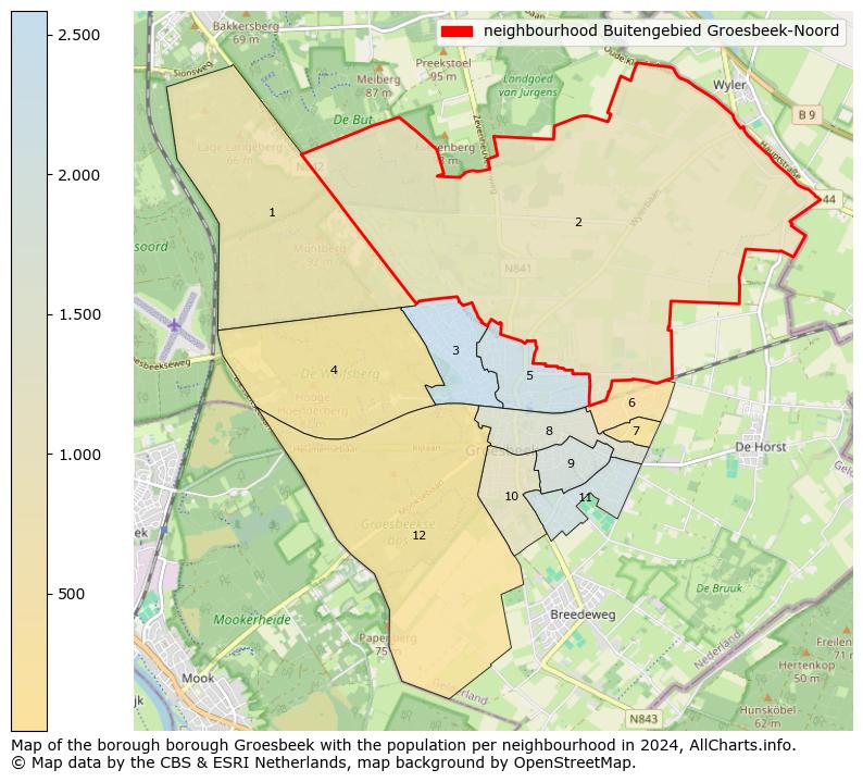 Image of the neighbourhood Buitengebied Groesbeek-Noord at the map. This image is used as introduction to this page. This page shows a lot of information about the population in the neighbourhood Buitengebied Groesbeek-Noord (such as the distribution by age groups of the residents, the composition of households, whether inhabitants are natives or Dutch with an immigration background, data about the houses (numbers, types, price development, use, type of property, ...) and more (car ownership, energy consumption, ...) based on open data from the Dutch Central Bureau of Statistics and various other sources!