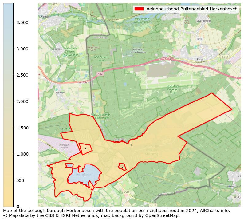 Image of the neighbourhood Buitengebied Herkenbosch at the map. This image is used as introduction to this page. This page shows a lot of information about the population in the neighbourhood Buitengebied Herkenbosch (such as the distribution by age groups of the residents, the composition of households, whether inhabitants are natives or Dutch with an immigration background, data about the houses (numbers, types, price development, use, type of property, ...) and more (car ownership, energy consumption, ...) based on open data from the Dutch Central Bureau of Statistics and various other sources!