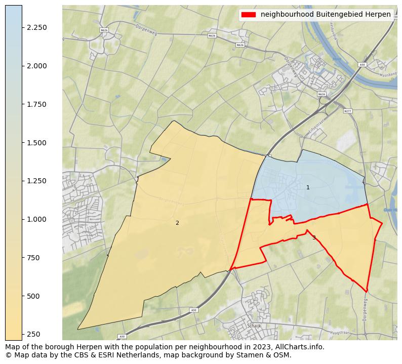 Map of the borough Herpen with the population per neighbourhood in 2023. This page shows a lot of information about residents (such as the distribution by age groups, family composition, gender, native or Dutch with an immigration background, ...), homes (numbers, types, price development, use, type of property, ...) and more (car ownership, energy consumption, ...) based on open data from the Dutch Central Bureau of Statistics and various other sources!