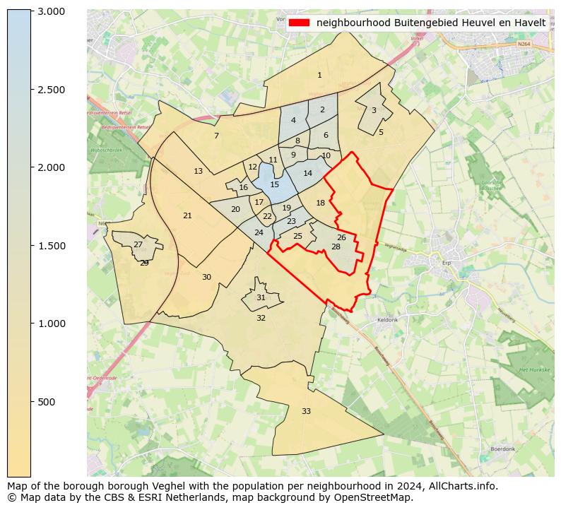 Image of the neighbourhood Buitengebied Heuvel en Havelt at the map. This image is used as introduction to this page. This page shows a lot of information about the population in the neighbourhood Buitengebied Heuvel en Havelt (such as the distribution by age groups of the residents, the composition of households, whether inhabitants are natives or Dutch with an immigration background, data about the houses (numbers, types, price development, use, type of property, ...) and more (car ownership, energy consumption, ...) based on open data from the Dutch Central Bureau of Statistics and various other sources!