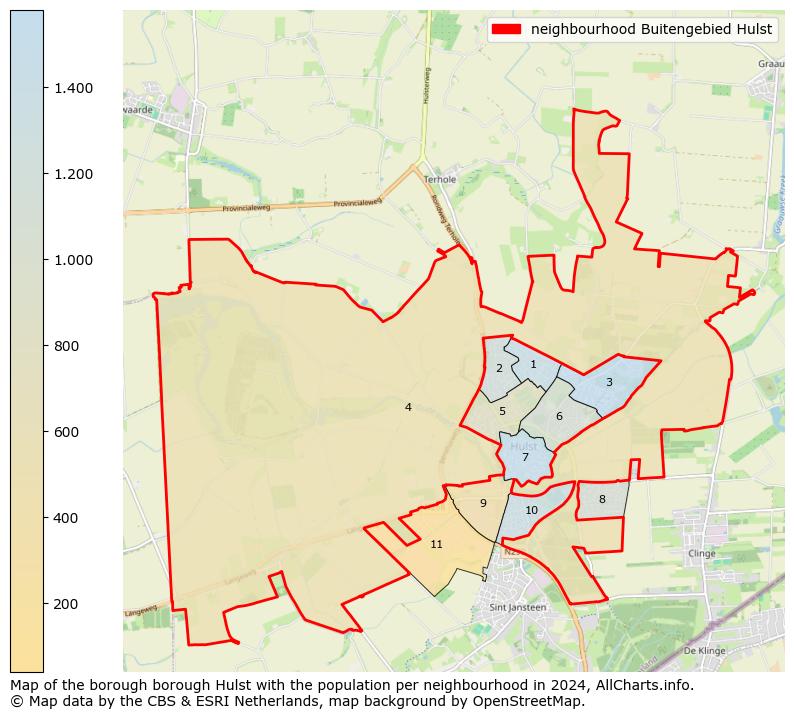 Image of the neighbourhood Buitengebied Hulst at the map. This image is used as introduction to this page. This page shows a lot of information about the population in the neighbourhood Buitengebied Hulst (such as the distribution by age groups of the residents, the composition of households, whether inhabitants are natives or Dutch with an immigration background, data about the houses (numbers, types, price development, use, type of property, ...) and more (car ownership, energy consumption, ...) based on open data from the Dutch Central Bureau of Statistics and various other sources!