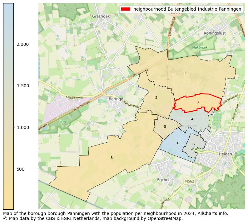 Image of the neighbourhood Buitengebied Industrie Panningen at the map. This image is used as introduction to this page. This page shows a lot of information about the population in the neighbourhood Buitengebied Industrie Panningen (such as the distribution by age groups of the residents, the composition of households, whether inhabitants are natives or Dutch with an immigration background, data about the houses (numbers, types, price development, use, type of property, ...) and more (car ownership, energy consumption, ...) based on open data from the Dutch Central Bureau of Statistics and various other sources!