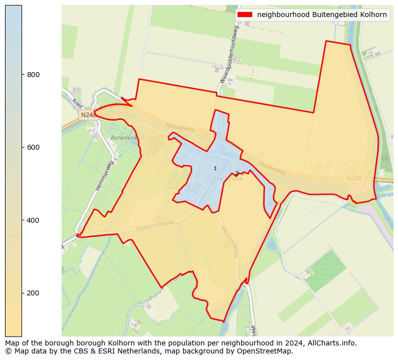 Image of the neighbourhood Buitengebied Kolhorn at the map. This image is used as introduction to this page. This page shows a lot of information about the population in the neighbourhood Buitengebied Kolhorn (such as the distribution by age groups of the residents, the composition of households, whether inhabitants are natives or Dutch with an immigration background, data about the houses (numbers, types, price development, use, type of property, ...) and more (car ownership, energy consumption, ...) based on open data from the Dutch Central Bureau of Statistics and various other sources!