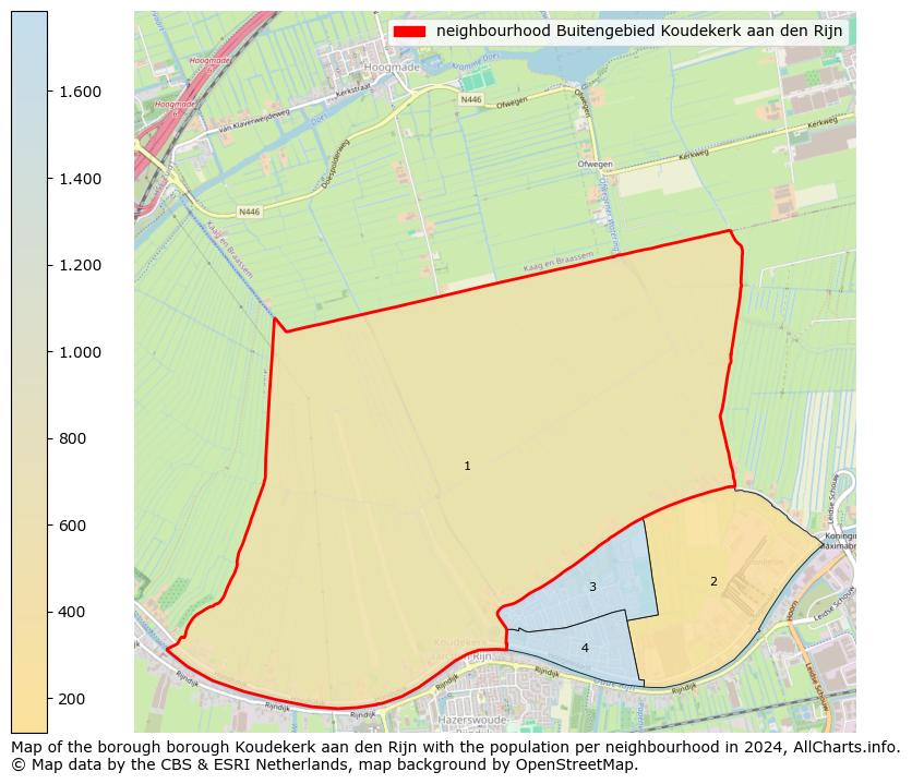 Image of the neighbourhood Buitengebied Koudekerk aan den Rijn at the map. This image is used as introduction to this page. This page shows a lot of information about the population in the neighbourhood Buitengebied Koudekerk aan den Rijn (such as the distribution by age groups of the residents, the composition of households, whether inhabitants are natives or Dutch with an immigration background, data about the houses (numbers, types, price development, use, type of property, ...) and more (car ownership, energy consumption, ...) based on open data from the Dutch Central Bureau of Statistics and various other sources!