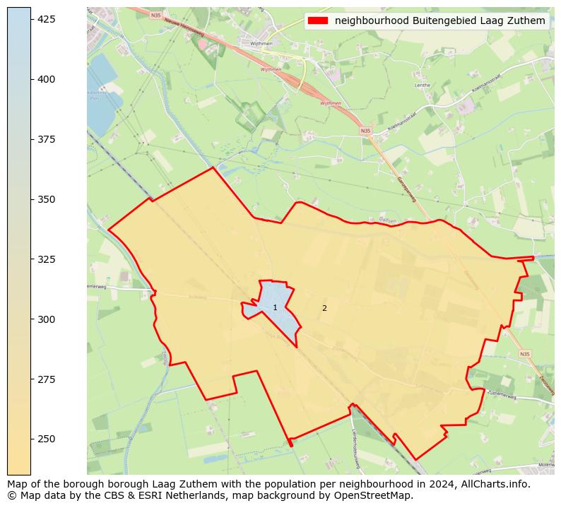 Image of the neighbourhood Buitengebied Laag Zuthem at the map. This image is used as introduction to this page. This page shows a lot of information about the population in the neighbourhood Buitengebied Laag Zuthem (such as the distribution by age groups of the residents, the composition of households, whether inhabitants are natives or Dutch with an immigration background, data about the houses (numbers, types, price development, use, type of property, ...) and more (car ownership, energy consumption, ...) based on open data from the Dutch Central Bureau of Statistics and various other sources!