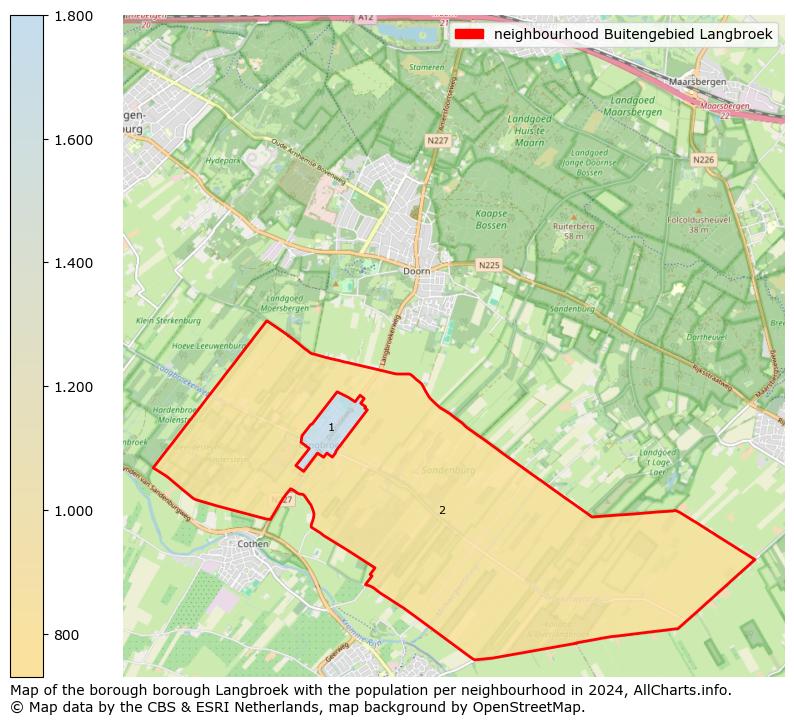 Image of the neighbourhood Buitengebied Langbroek at the map. This image is used as introduction to this page. This page shows a lot of information about the population in the neighbourhood Buitengebied Langbroek (such as the distribution by age groups of the residents, the composition of households, whether inhabitants are natives or Dutch with an immigration background, data about the houses (numbers, types, price development, use, type of property, ...) and more (car ownership, energy consumption, ...) based on open data from the Dutch Central Bureau of Statistics and various other sources!