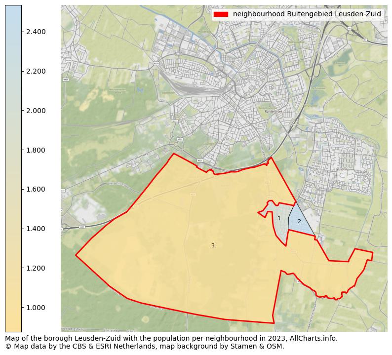 Map of the borough Leusden-Zuid with the population per neighbourhood in 2023. This page shows a lot of information about residents (such as the distribution by age groups, family composition, gender, native or Dutch with an immigration background, ...), homes (numbers, types, price development, use, type of property, ...) and more (car ownership, energy consumption, ...) based on open data from the Dutch Central Bureau of Statistics and various other sources!