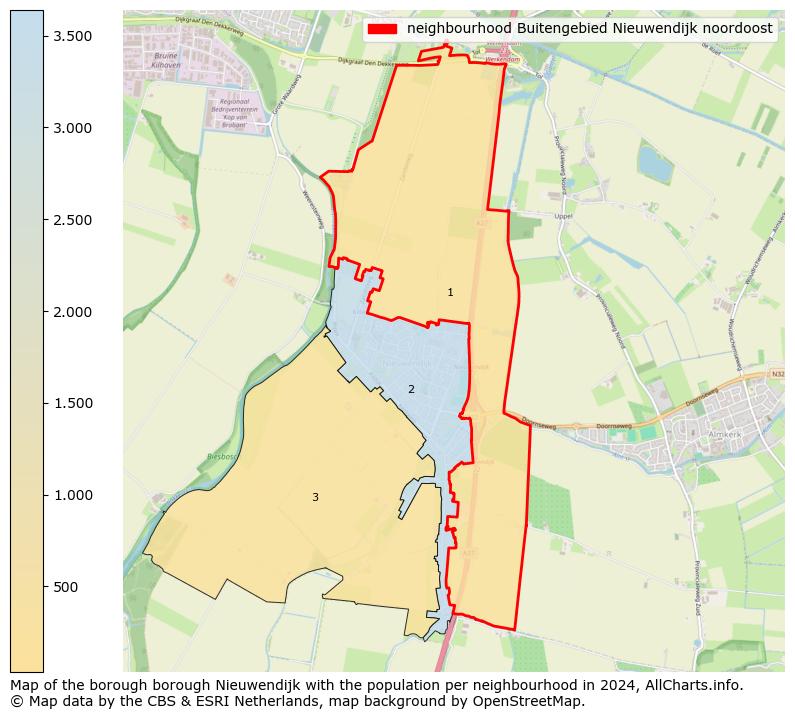 Image of the neighbourhood Buitengebied Nieuwendijk noordoost at the map. This image is used as introduction to this page. This page shows a lot of information about the population in the neighbourhood Buitengebied Nieuwendijk noordoost (such as the distribution by age groups of the residents, the composition of households, whether inhabitants are natives or Dutch with an immigration background, data about the houses (numbers, types, price development, use, type of property, ...) and more (car ownership, energy consumption, ...) based on open data from the Dutch Central Bureau of Statistics and various other sources!