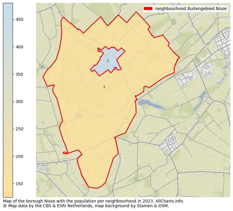 Map of the borough Nisse with the population per neighbourhood in 2023. This page shows a lot of information about residents (such as the distribution by age groups, family composition, gender, native or Dutch with an immigration background, ...), homes (numbers, types, price development, use, type of property, ...) and more (car ownership, energy consumption, ...) based on open data from the Dutch Central Bureau of Statistics and various other sources!