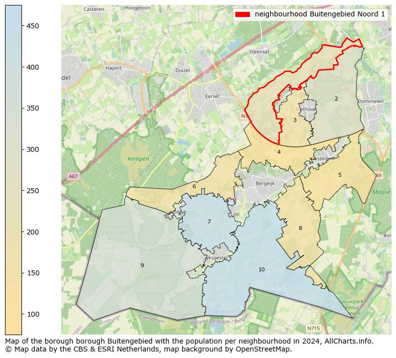 Image of the neighbourhood Buitengebied Noord 1 at the map. This image is used as introduction to this page. This page shows a lot of information about the population in the neighbourhood Buitengebied Noord 1 (such as the distribution by age groups of the residents, the composition of households, whether inhabitants are natives or Dutch with an immigration background, data about the houses (numbers, types, price development, use, type of property, ...) and more (car ownership, energy consumption, ...) based on open data from the Dutch Central Bureau of Statistics and various other sources!