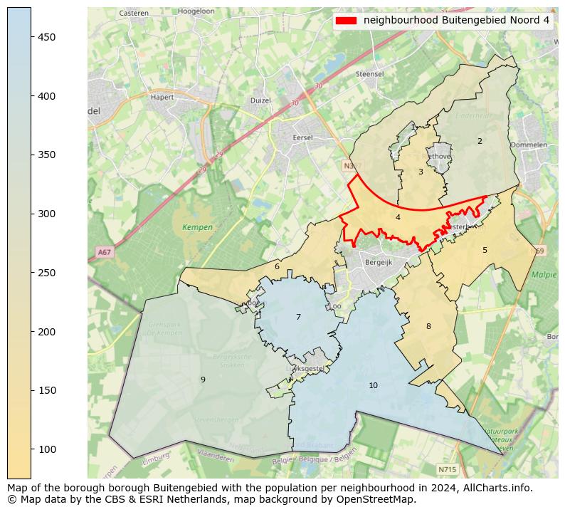 Image of the neighbourhood Buitengebied Noord 4 at the map. This image is used as introduction to this page. This page shows a lot of information about the population in the neighbourhood Buitengebied Noord 4 (such as the distribution by age groups of the residents, the composition of households, whether inhabitants are natives or Dutch with an immigration background, data about the houses (numbers, types, price development, use, type of property, ...) and more (car ownership, energy consumption, ...) based on open data from the Dutch Central Bureau of Statistics and various other sources!