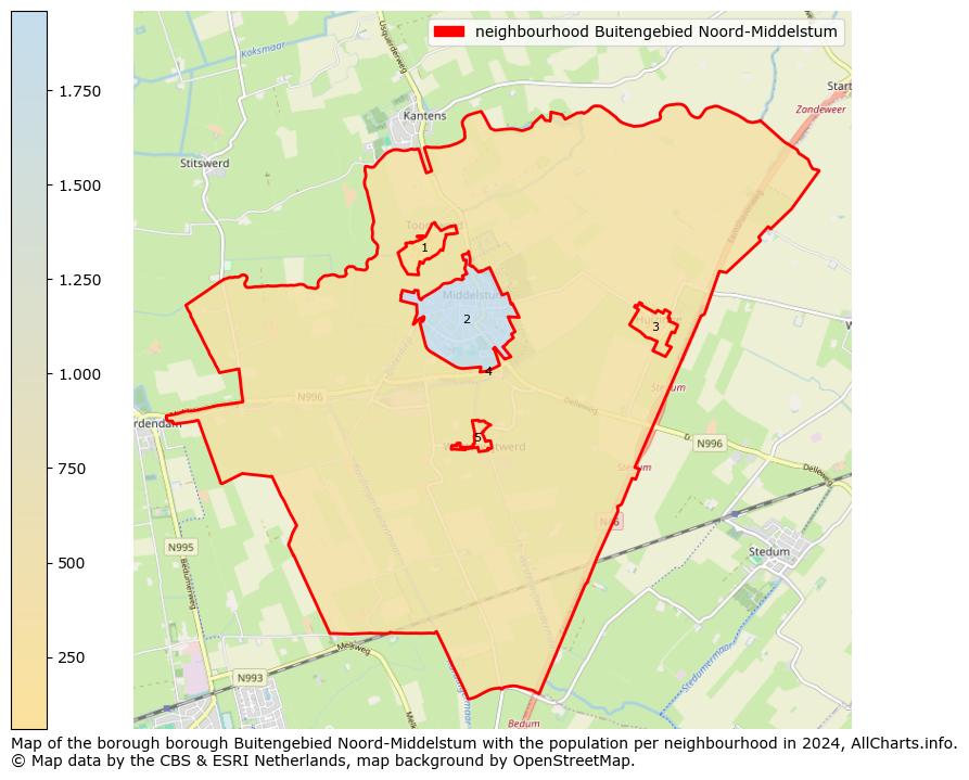 Image of the neighbourhood Buitengebied Noord-Middelstum at the map. This image is used as introduction to this page. This page shows a lot of information about the population in the neighbourhood Buitengebied Noord-Middelstum (such as the distribution by age groups of the residents, the composition of households, whether inhabitants are natives or Dutch with an immigration background, data about the houses (numbers, types, price development, use, type of property, ...) and more (car ownership, energy consumption, ...) based on open data from the Dutch Central Bureau of Statistics and various other sources!