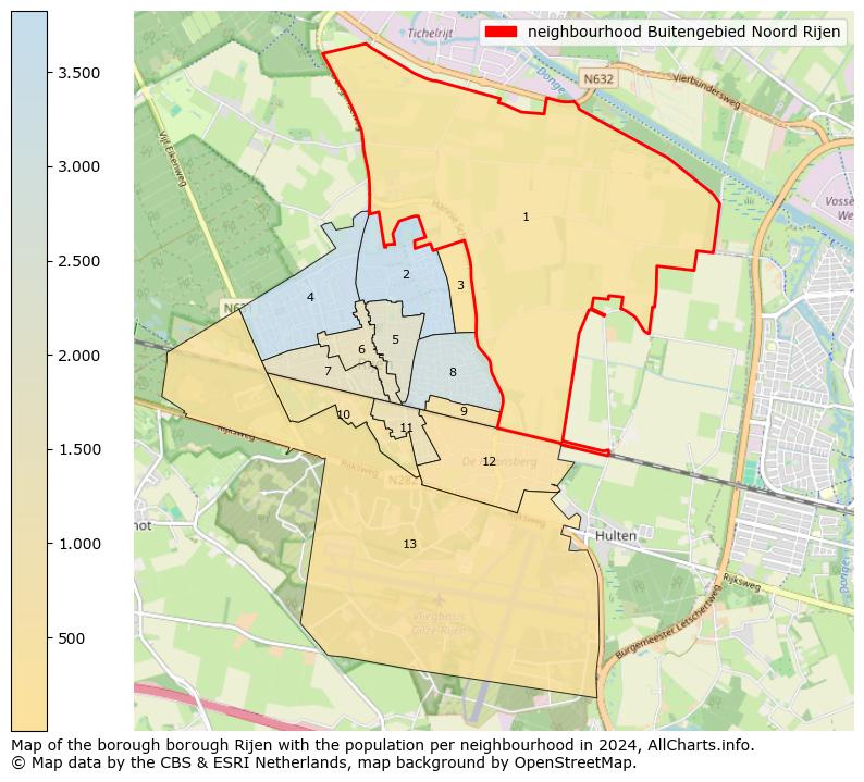 Image of the neighbourhood Buitengebied Noord Rijen at the map. This image is used as introduction to this page. This page shows a lot of information about the population in the neighbourhood Buitengebied Noord Rijen (such as the distribution by age groups of the residents, the composition of households, whether inhabitants are natives or Dutch with an immigration background, data about the houses (numbers, types, price development, use, type of property, ...) and more (car ownership, energy consumption, ...) based on open data from the Dutch Central Bureau of Statistics and various other sources!