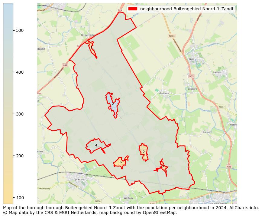 Image of the neighbourhood Buitengebied Noord-’t Zandt at the map. This image is used as introduction to this page. This page shows a lot of information about the population in the neighbourhood Buitengebied Noord-’t Zandt (such as the distribution by age groups of the residents, the composition of households, whether inhabitants are natives or Dutch with an immigration background, data about the houses (numbers, types, price development, use, type of property, ...) and more (car ownership, energy consumption, ...) based on open data from the Dutch Central Bureau of Statistics and various other sources!