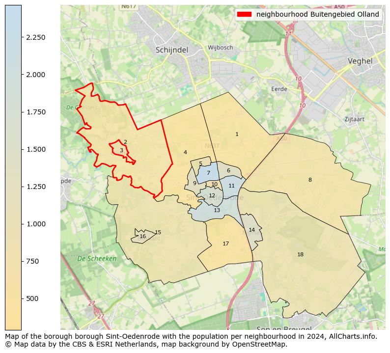 Image of the neighbourhood Buitengebied Olland at the map. This image is used as introduction to this page. This page shows a lot of information about the population in the neighbourhood Buitengebied Olland (such as the distribution by age groups of the residents, the composition of households, whether inhabitants are natives or Dutch with an immigration background, data about the houses (numbers, types, price development, use, type of property, ...) and more (car ownership, energy consumption, ...) based on open data from the Dutch Central Bureau of Statistics and various other sources!