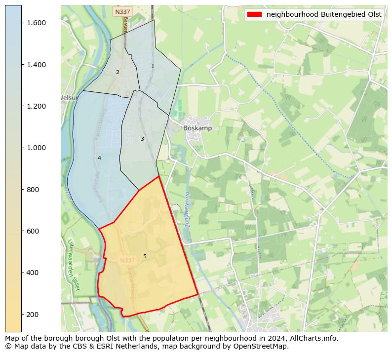 Image of the neighbourhood Buitengebied Olst at the map. This image is used as introduction to this page. This page shows a lot of information about the population in the neighbourhood Buitengebied Olst (such as the distribution by age groups of the residents, the composition of households, whether inhabitants are natives or Dutch with an immigration background, data about the houses (numbers, types, price development, use, type of property, ...) and more (car ownership, energy consumption, ...) based on open data from the Dutch Central Bureau of Statistics and various other sources!