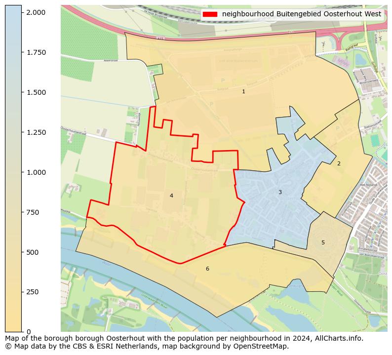 Image of the neighbourhood Buitengebied Oosterhout West at the map. This image is used as introduction to this page. This page shows a lot of information about the population in the neighbourhood Buitengebied Oosterhout West (such as the distribution by age groups of the residents, the composition of households, whether inhabitants are natives or Dutch with an immigration background, data about the houses (numbers, types, price development, use, type of property, ...) and more (car ownership, energy consumption, ...) based on open data from the Dutch Central Bureau of Statistics and various other sources!