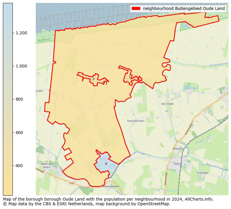 Image of the neighbourhood Buitengebied Oude Land at the map. This image is used as introduction to this page. This page shows a lot of information about the population in the neighbourhood Buitengebied Oude Land (such as the distribution by age groups of the residents, the composition of households, whether inhabitants are natives or Dutch with an immigration background, data about the houses (numbers, types, price development, use, type of property, ...) and more (car ownership, energy consumption, ...) based on open data from the Dutch Central Bureau of Statistics and various other sources!