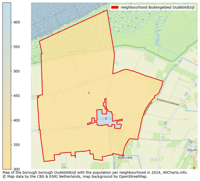 Image of the neighbourhood Buitengebied Oudebildtzijl at the map. This image is used as introduction to this page. This page shows a lot of information about the population in the neighbourhood Buitengebied Oudebildtzijl (such as the distribution by age groups of the residents, the composition of households, whether inhabitants are natives or Dutch with an immigration background, data about the houses (numbers, types, price development, use, type of property, ...) and more (car ownership, energy consumption, ...) based on open data from the Dutch Central Bureau of Statistics and various other sources!