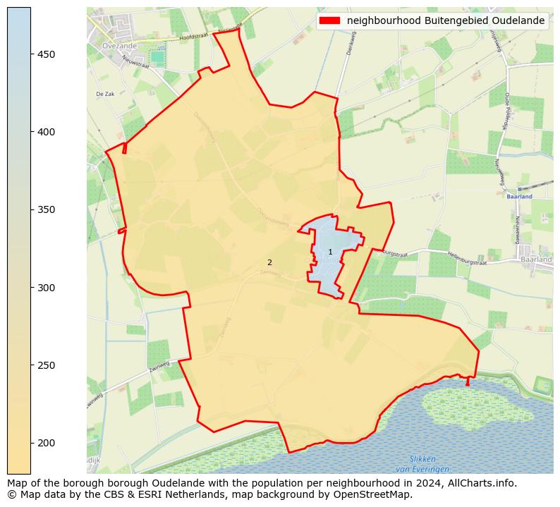 Image of the neighbourhood Buitengebied Oudelande at the map. This image is used as introduction to this page. This page shows a lot of information about the population in the neighbourhood Buitengebied Oudelande (such as the distribution by age groups of the residents, the composition of households, whether inhabitants are natives or Dutch with an immigration background, data about the houses (numbers, types, price development, use, type of property, ...) and more (car ownership, energy consumption, ...) based on open data from the Dutch Central Bureau of Statistics and various other sources!