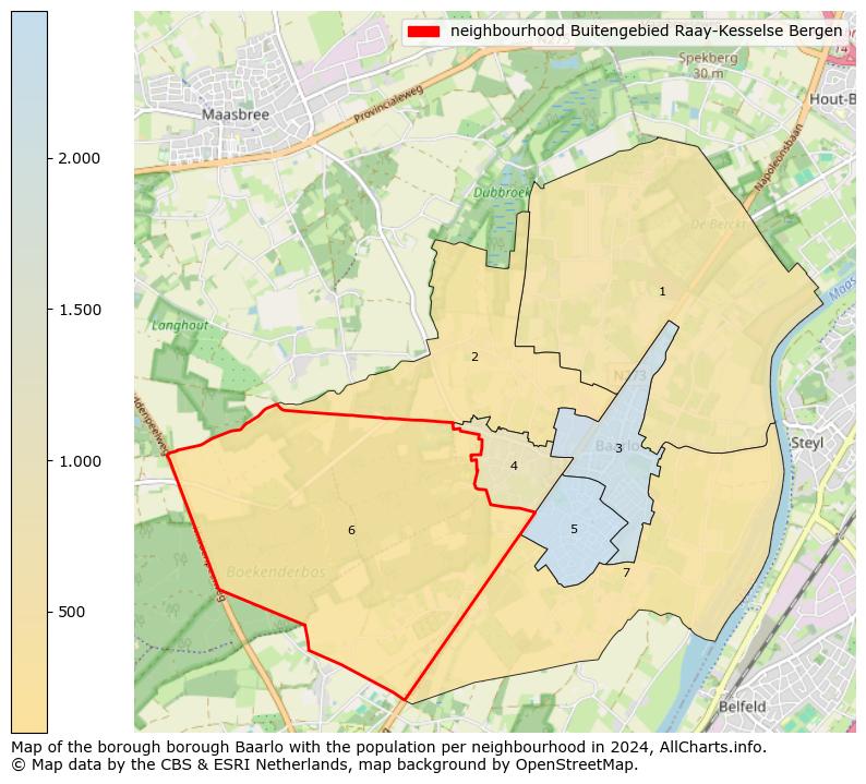 Image of the neighbourhood Buitengebied Raay-Kesselse Bergen at the map. This image is used as introduction to this page. This page shows a lot of information about the population in the neighbourhood Buitengebied Raay-Kesselse Bergen (such as the distribution by age groups of the residents, the composition of households, whether inhabitants are natives or Dutch with an immigration background, data about the houses (numbers, types, price development, use, type of property, ...) and more (car ownership, energy consumption, ...) based on open data from the Dutch Central Bureau of Statistics and various other sources!