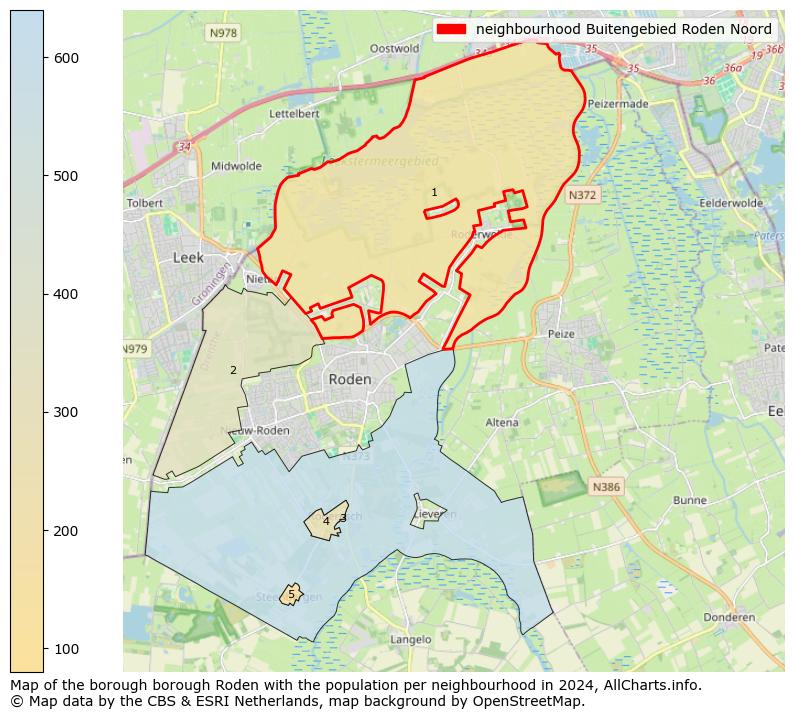 Image of the neighbourhood Buitengebied Roden Noord at the map. This image is used as introduction to this page. This page shows a lot of information about the population in the neighbourhood Buitengebied Roden Noord (such as the distribution by age groups of the residents, the composition of households, whether inhabitants are natives or Dutch with an immigration background, data about the houses (numbers, types, price development, use, type of property, ...) and more (car ownership, energy consumption, ...) based on open data from the Dutch Central Bureau of Statistics and various other sources!