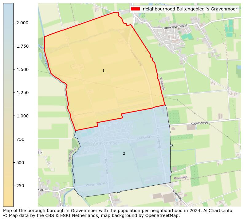 Image of the neighbourhood Buitengebied ’s Gravenmoer at the map. This image is used as introduction to this page. This page shows a lot of information about the population in the neighbourhood Buitengebied ’s Gravenmoer (such as the distribution by age groups of the residents, the composition of households, whether inhabitants are natives or Dutch with an immigration background, data about the houses (numbers, types, price development, use, type of property, ...) and more (car ownership, energy consumption, ...) based on open data from the Dutch Central Bureau of Statistics and various other sources!