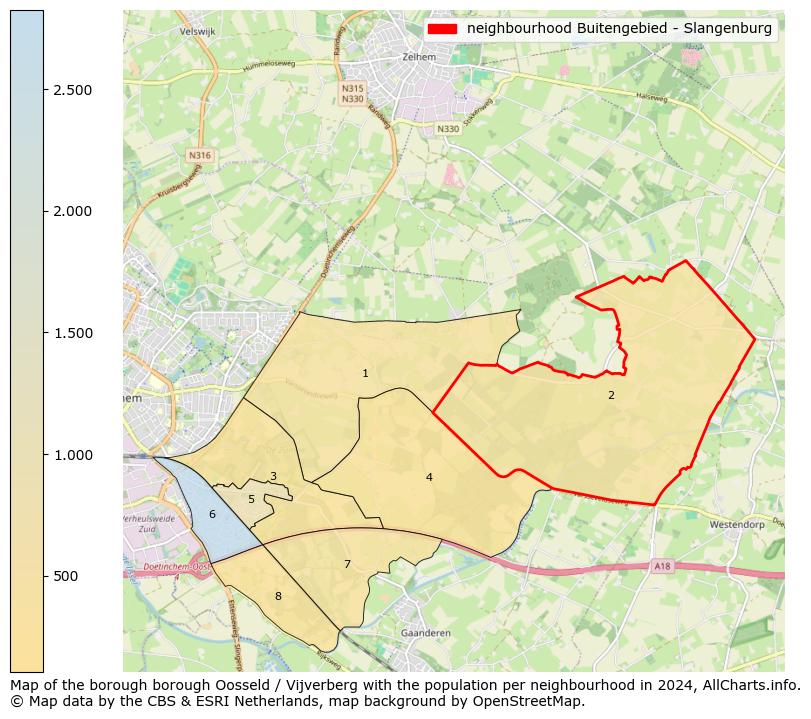 Image of the neighbourhood Buitengebied - Slangenburg at the map. This image is used as introduction to this page. This page shows a lot of information about the population in the neighbourhood Buitengebied - Slangenburg (such as the distribution by age groups of the residents, the composition of households, whether inhabitants are natives or Dutch with an immigration background, data about the houses (numbers, types, price development, use, type of property, ...) and more (car ownership, energy consumption, ...) based on open data from the Dutch Central Bureau of Statistics and various other sources!