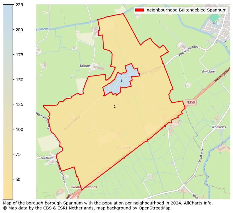 Image of the neighbourhood Buitengebied Spannum at the map. This image is used as introduction to this page. This page shows a lot of information about the population in the neighbourhood Buitengebied Spannum (such as the distribution by age groups of the residents, the composition of households, whether inhabitants are natives or Dutch with an immigration background, data about the houses (numbers, types, price development, use, type of property, ...) and more (car ownership, energy consumption, ...) based on open data from the Dutch Central Bureau of Statistics and various other sources!